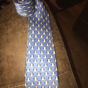 Blue penguin neck tie